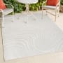 JONATHAN Y Lighting Scandinavian 3' x 5' Striped Indoor/Outdoor Rectangular Area Rug Cream / Ivory