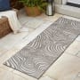 JONATHAN Y Lighting Scandinavian 2' x 8' Striped Indoor/Outdoor Runner Gray / Ivory