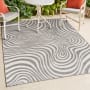 JONATHAN Y Lighting Scandinavian 3' x 5' Striped Indoor/Outdoor Rectangular Area Rug Gray / Ivory