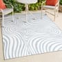 JONATHAN Y Lighting Scandinavian 3' x 5' Striped Indoor/Outdoor Rectangular Area Rug Light Blue / Ivory