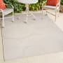 JONATHAN Y Lighting Scandinavian 4' x 6' Striped and Geometric Indoor/Outdoor Rectangular Area Rug with High-Low Design Ivory / Cream