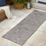 JONATHAN Y Lighting Scandinavian 2' x 8' Striped and Geometric Indoor/Outdoor Runner with High-Low Design Gray / Cream