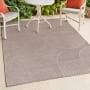 JONATHAN Y Lighting Scandinavian 4' x 6' Striped and Geometric Indoor/Outdoor Rectangular Area Rug with High-Low Design Taupe / Beige