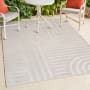 JONATHAN Y Lighting Scandinavian 4' x 6' Striped and Geometric Indoor/Outdoor Rectangular Area Rug White / Cream