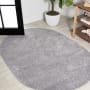 JONATHAN Y Lighting Supersoft 5' x 8' Polypropylene Solid Indoor Oval Area Rug Gray
