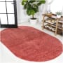 JONATHAN Y Lighting Supersoft 5' x 8' Polypropylene Solid Indoor Oval Area Rug Red