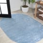 JONATHAN Y Lighting Supersoft 5' x 8' Polypropylene Solid Indoor Oval Area Rug Classic Blue