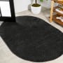 JONATHAN Y Lighting Supersoft 5' x 8' Polypropylene Solid Indoor Oval Area Rug Black