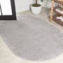 JONATHAN Y Lighting Supersoft 5' x 8' Polypropylene Solid Indoor Oval Area Rug Light Gray