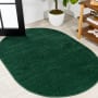 JONATHAN Y Lighting Supersoft 5' x 8' Polypropylene Solid Indoor Oval Area Rug Emerald