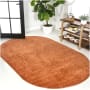 JONATHAN Y Lighting Supersoft 5' x 8' Polypropylene Solid Indoor Oval Area Rug Orange