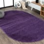 JONATHAN Y Lighting Supersoft 5' x 8' Polypropylene Solid Indoor Oval Area Rug Purple