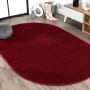 JONATHAN Y Lighting Supersoft 5' x 8' Polypropylene Solid Indoor Oval Area Rug Dark Red