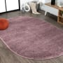 JONATHAN Y Lighting Supersoft 5' x 8' Polypropylene Solid Indoor Oval Area Rug Light Purple