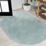 JONATHAN Y Lighting Supersoft 5' x 8' Polypropylene Solid Indoor Oval Area Rug Light Blue