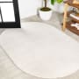 JONATHAN Y Lighting Supersoft 5' x 8' Polypropylene Solid Indoor Oval Area Rug Cream