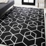 JONATHAN Y Lighting Supersoft 4' x 6' Polypropylene Geometric and Solid Indoor Area Rug Black / White