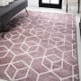 JONATHAN Y Lighting Supersoft 4' x 6' Polypropylene Geometric and Solid Indoor Area Rug Rose / White
