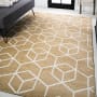 JONATHAN Y Lighting Supersoft 4' x 6' Polypropylene Geometric and Solid Indoor Area Rug Gold / White