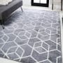 JONATHAN Y Lighting Supersoft 4' x 6' Polypropylene Geometric and Solid Indoor Area Rug Gray / White