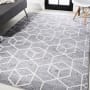 JONATHAN Y Lighting Supersoft 4' x 6' Polypropylene Geometric and Solid Indoor Area Rug Light Gray / White