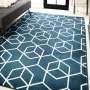 JONATHAN Y Lighting Supersoft 4' x 6' Polypropylene Geometric and Solid Indoor Area Rug Navy / White