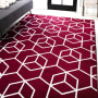 JONATHAN Y Lighting Supersoft 4' x 6' Polypropylene Geometric and Solid Indoor Area Rug Red / White