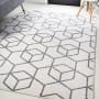 JONATHAN Y Lighting Supersoft 4' x 6' Polypropylene Geometric and Solid Indoor Area Rug White / Gray