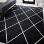 JONATHAN Y Lighting Supersoft 3' x 5' Polypropylene Geometric and Solid Indoor Area Rug Black / White