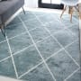 JONATHAN Y Lighting Supersoft 3' x 5' Polypropylene Geometric and Solid Indoor Area Rug Light Blue / White