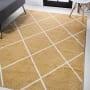 JONATHAN Y Lighting Supersoft 3' x 5' Polypropylene Geometric and Solid Indoor Area Rug Gold / White