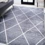 JONATHAN Y Lighting Supersoft 7-3/4' x 10' Polypropylene Geometric and Solid Indoor Area Rug Gray / White