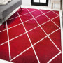 JONATHAN Y Lighting Supersoft 3' x 5' Polypropylene Geometric and Solid Indoor Area Rug Red / White