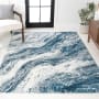 JONATHAN Y Lighting Supersoft 5' x 8' Abstract, Bohemian, and Transitional Indoor Rectangular Area Rug Navy / Cream