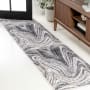 JONATHAN Y Lighting Supersoft 2' x 8' Abstract and Transitional Indoor Runner Charcoal / Cream