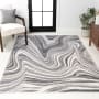 JONATHAN Y Lighting Supersoft 3' x 5' Abstract and Transitional Indoor Rectangular Area Rug Charcoal / Cream
