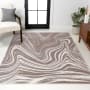 JONATHAN Y Lighting Supersoft 3' x 5' Abstract and Transitional Indoor Rectangular Area Rug Brown / Cream