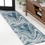 JONATHAN Y Lighting Supersoft 2' x 8' Abstract and Transitional Indoor Runner Turquoise / Cream