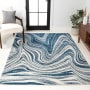 JONATHAN Y Lighting Supersoft 3' x 5' Abstract and Transitional Indoor Rectangular Area Rug Turquoise / Cream