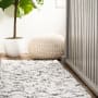 JONATHAN Y Lighting London Shag 2-1/4' x 8' Shag Polypropylene Geometric and Moroccan & Tribal Indoor Runner Beige / Dark Gray