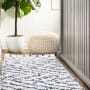 JONATHAN Y Lighting London Shag 2-1/4' x 8' Shag Polypropylene Geometric and Moroccan & Tribal Indoor Runner Beige / Navy