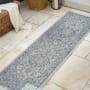 JONATHAN Y Lighting Santa Monica 2-1/4' x 8' Polypropylene Vintage Traditional Indoor / Outdoor Runner Gray / Navy