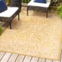 JONATHAN Y Lighting Santa Monica 3' x 5' Polypropylene Abstract, Border, and Geometric Indoor/Outdoor Rectangular Area Rug Yellow / Cream