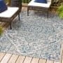 JONATHAN Y Lighting Santa Monica 5-1/4' x 7-1/2' Polypropylene Abstract and Geometric Indoor/Outdoor Rectangular Area Rug Navy / Gray