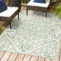 JONATHAN Y Lighting Santa Monica 4' x 6' Polypropylene Abstract and Geometric Indoor/Outdoor Rectangular Area Rug Green / Cream