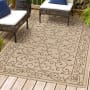 JONATHAN Y Lighting Santa Monica 5-1/4' x 7-1/2' Polypropylene Geometric Indoor/Outdoor Rectangular Area Rug Beige / Brown