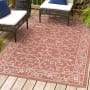 JONATHAN Y Lighting Santa Monica 5-1/4' x 7-1/2' Polypropylene Geometric Indoor/Outdoor Rectangular Area Rug Red / Beige