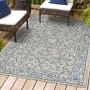 JONATHAN Y Lighting Santa Monica 5-1/4' x 7-1/2' Polypropylene Geometric Indoor/Outdoor Rectangular Area Rug Gray / Navy