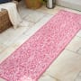 JONATHAN Y Lighting Santa Monica 2-1/4' x 10' Polypropylene Vintage Indoor/Outdoor Runner Fuchsia / Light Gray