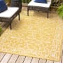 JONATHAN Y Lighting Santa Monica 5-1/4' x 7-1/2' Polypropylene Geometric Indoor/Outdoor Rectangular Area Rug Yellow / Cream